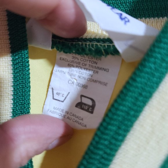 John Deere Jacket Bomber Style Vintage Lightweight Size Medium Yellow Ribbing - Picture 5 of 10